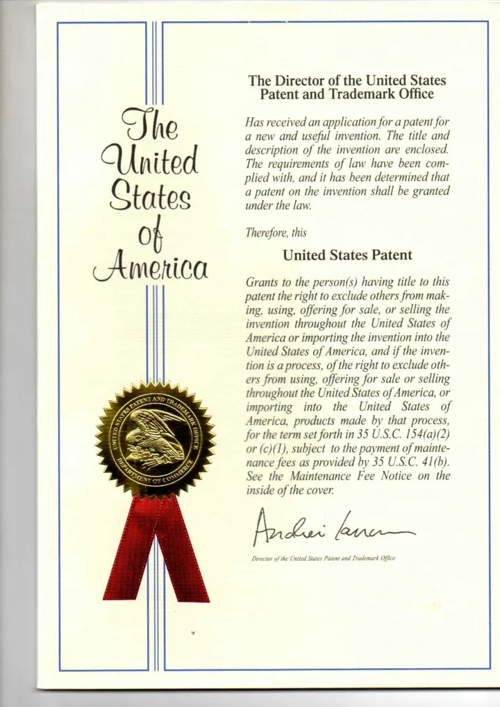 First page of the United States patent for Safe-T-Punch